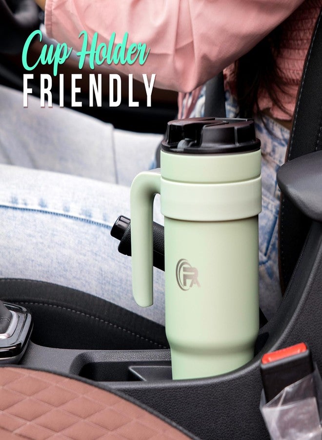 Primalite 1200ML Stainless Steel Insulated Tumbler with Handle | 2-in-1 Straw & Flip Lid | 40oz Travel Mug Bottle for Hot, Cold Drink | Fits in Car CupHolder for Water, Iced Tea, Coffee- Outer Space - Image 4